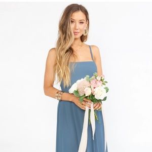 SHOW ME YOUR MUMU LAUREN BRIDESMAID DRESS IN SLATE